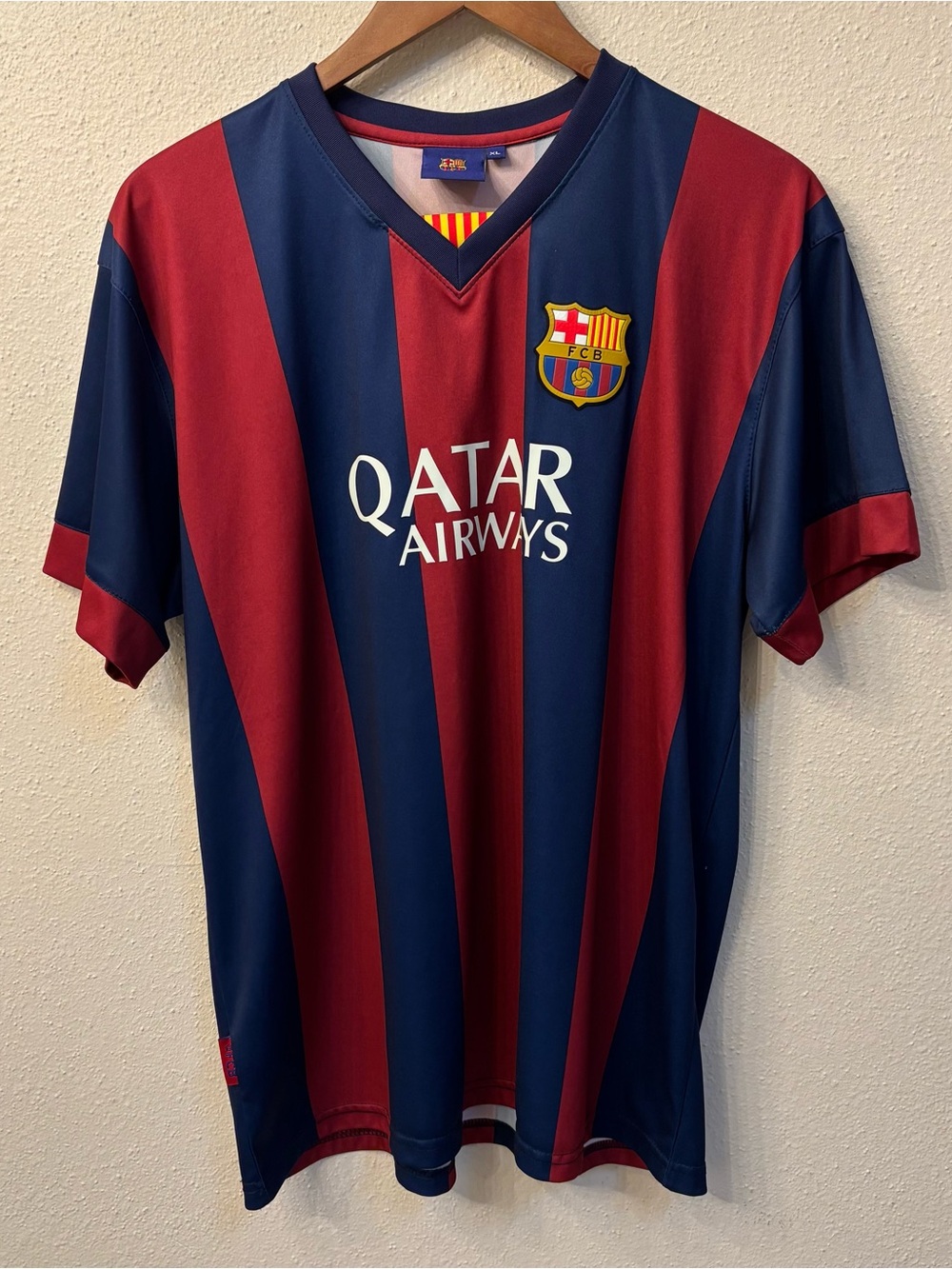 Men's Navy & Red Short-Sleeve Football Club Messi #10 Jersey